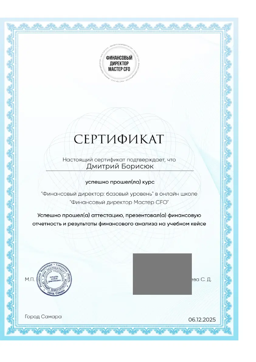 Мастер CFO, базовый уровень, 2025