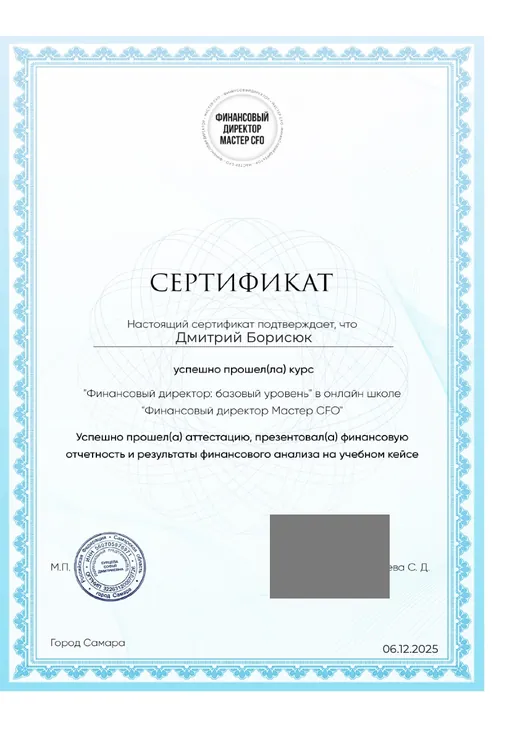 Мастер CFO, базовый уровень, 2025